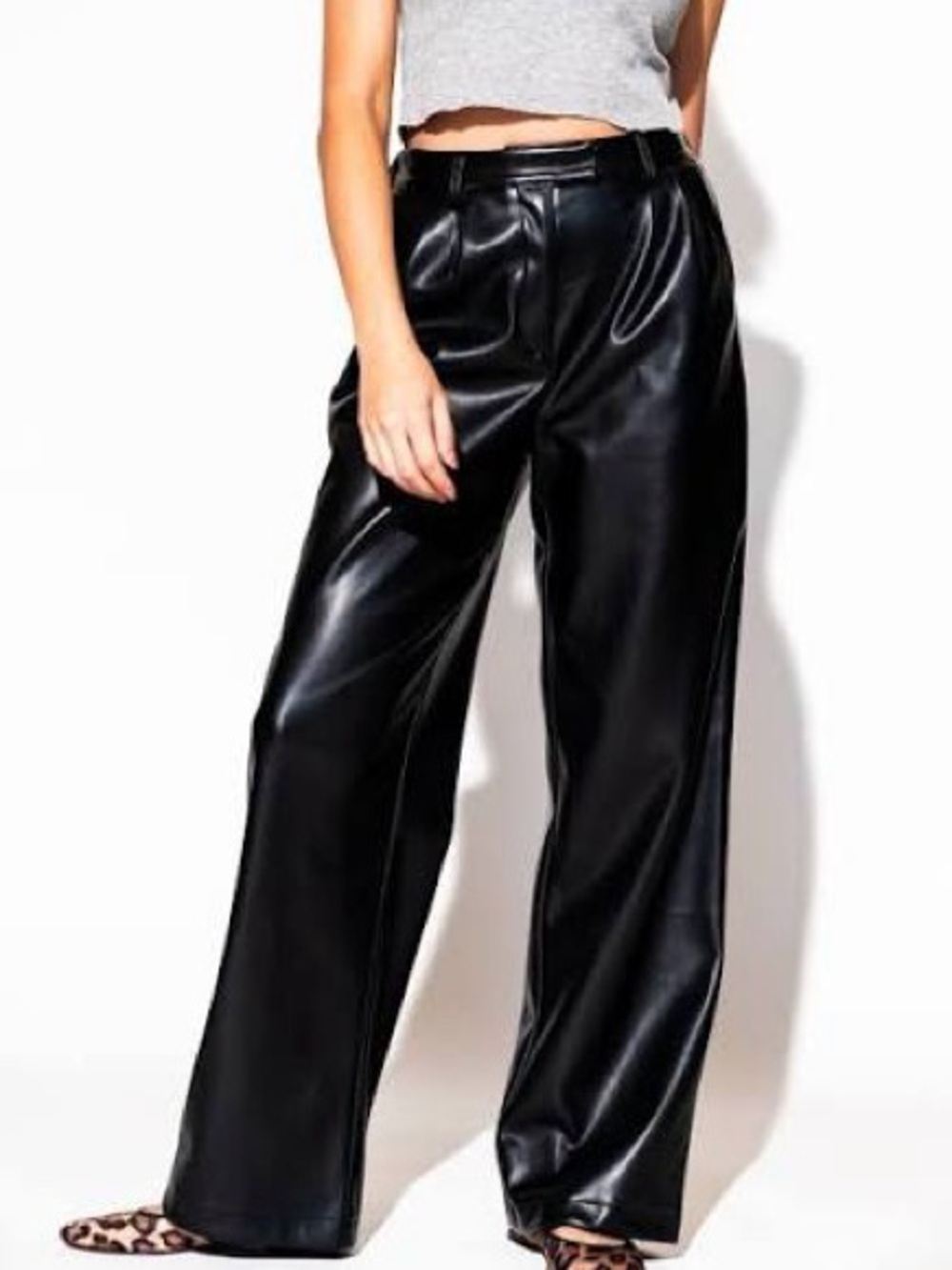 Dressed in LALA Told My Mom About You Buttery Soft Vegan Leather Trousers - XL